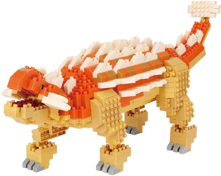 Nanoblock Ankylosaurus Deluxe Set - Advanced Hobby Series Dinosaur Brick Blocks, Collectible Building Toy Figurine