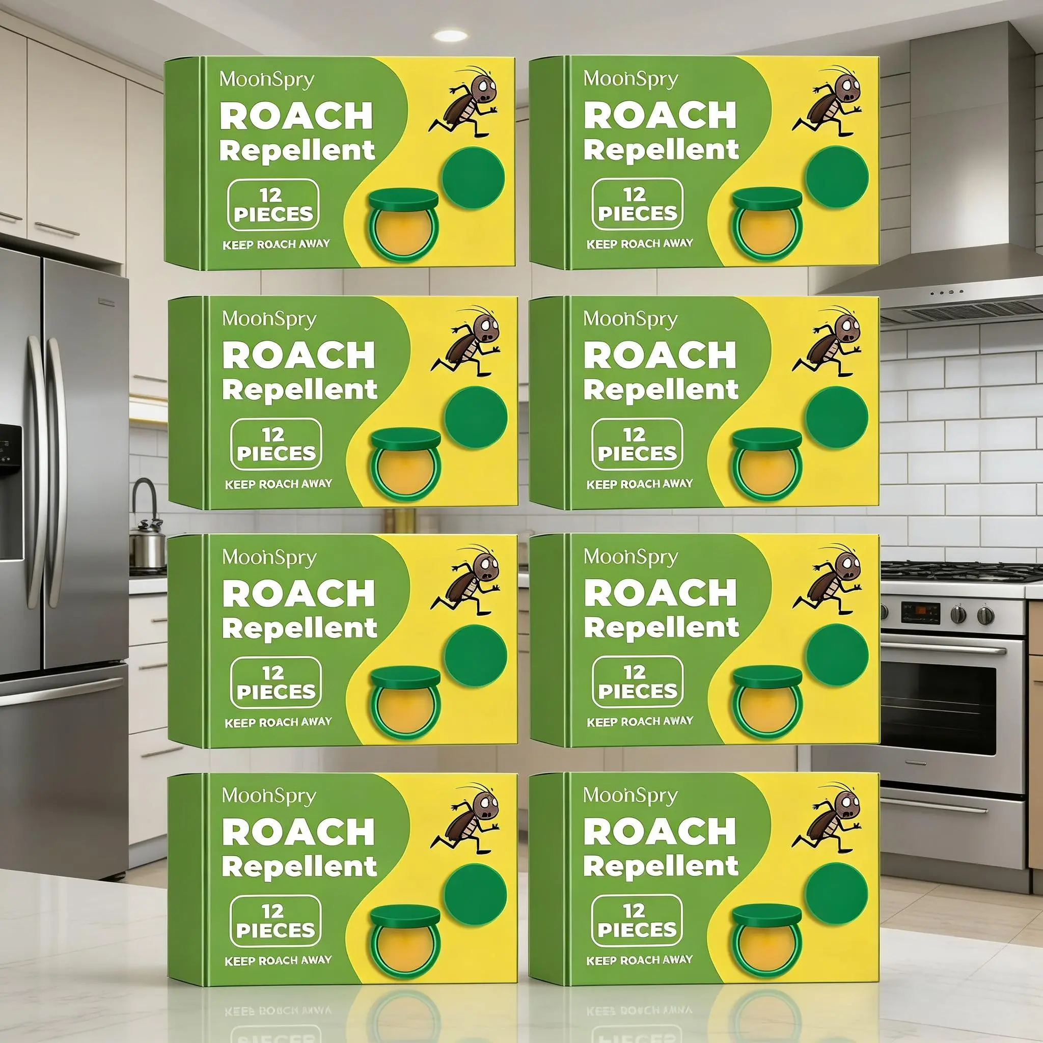 8Box MoonSpry Ultimate Pest Control Kit: Powerful RoachExterminator Gel + Repellent Pouches for A Clean Kitchen& Dorm Life