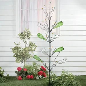 45" Black Metallic 4-tier Bottle-Fruit Tree Standing Decoration