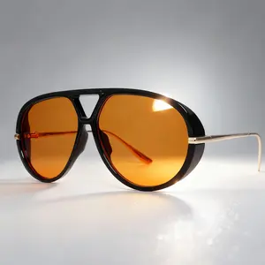 Oversized Aviator Sunglasses for Women - Vintage Pilot Style with Decorative Metal Temple Details, UV400 Protection Shades Perfect for Fashion Outfits and Everyday Street Style