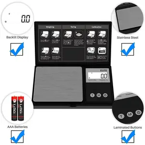 Digital Gram Scale 1000g/0.1g, Small Food Scale with Backlit LCD, Mini Pocket Scales for Jewelry