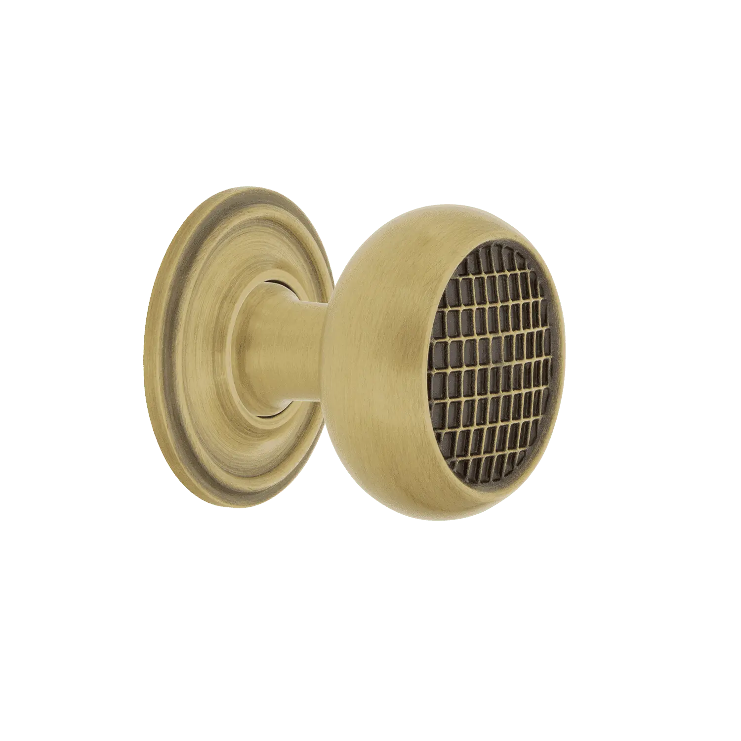Craftsman Brass 1 3/8" Cabinet Knob with Classic Rose in Antique Brass