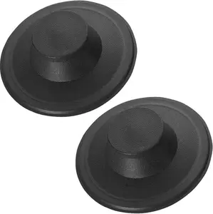 Essential Values Kitchen Sink Stopper - Set of 2 - Black Plastic Sink Plug Drain Stopper - Replacement Garbage Disposal Stopper - Kitchen Drain - Black, 2 Pack