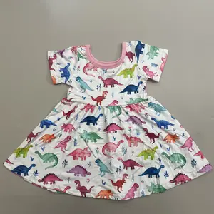 Girl Summer Dress Toddler Girl Clothes Dinosaur Dress SummerTwirl Dresses
