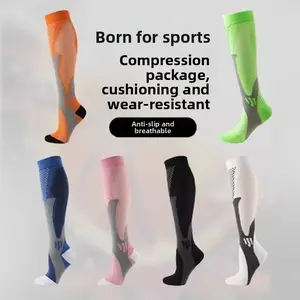 Wholesale professional sports compression socks for calves, fitness, running, basketball, specialized performance socks, magic socks, long tube