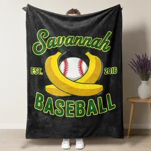 Savannah Bananas Baseball Fleece Blanket,Savannah Bananas Throw Blanket,Soft Cozy Banana Ball Fan Gift Blanket, Vintage Savannah Bananas Baseball Blanket for Game Day & Home Decor