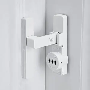 White 90  Barn Door Lock,Mechanical Password Lock,Flip Latch with Combination,3 Digit Password Keyless,Protect ,for Barn Door,Windows,Garden,Cabinets,Bathroom,and Sliding Door