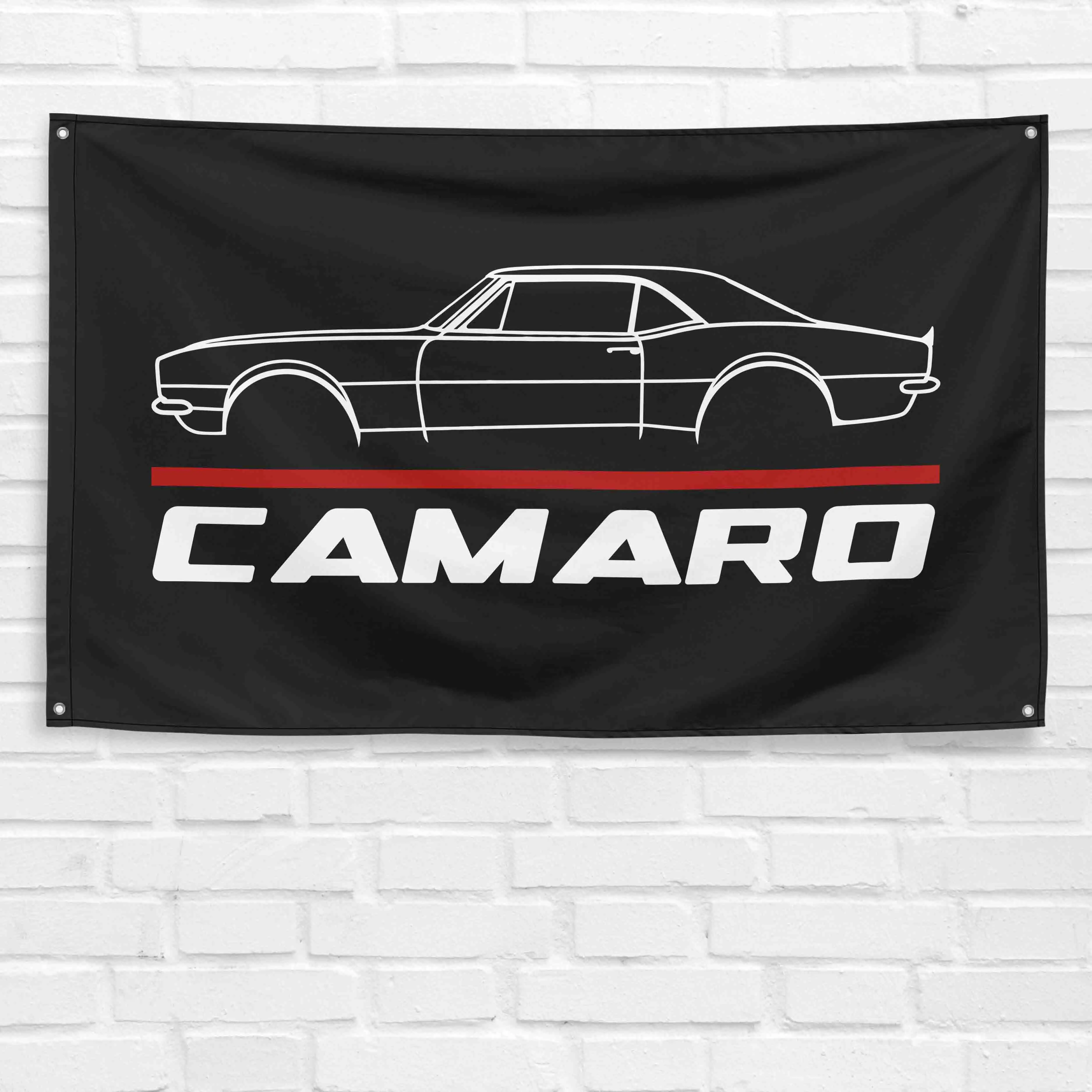 3 x 5 ft 1967 Camaro Hangable Banner, Durable Lightweight Indoor Garage Wall Decoration, Left-Side Sleeve, Birthday Party Gift for Home & Festive Supplies