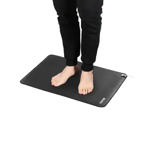 VEVOR Grounding Mat, 24 x 16 in Anti-Slip PU Leather Earthing Mat, with 15 Feet Grounding Cord, Grounding Pad for Feet, Boost Energy, Improve Sleep, Reduce Anxiety at Home Office or Work