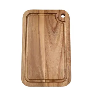 Durable Ash Wood Cooking Cutting Board, Dual-Sided Chopping Block for Fruits Vegetables Meat Bread, Essential Kitchen Accessory Made in China, Wooden Chopping Board
