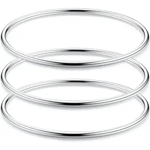 Stainless steel women's bracelet set stackable glossy thin circular bracelet bracelet daily fashion jewelry