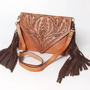 American Darling Envelope Hand Tooled Genuine Leather Women Bag Western Handbag Purse