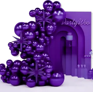 PartyWoo Dark Purple Star Balloons 110pcs Different Sizes 18 12 10 5 Inch Pack 22 Inch Purple Spike Star Explosion Foil Mylar Balloon Arch Kit for Birthday Wedding Party Decorations Purple-Y16