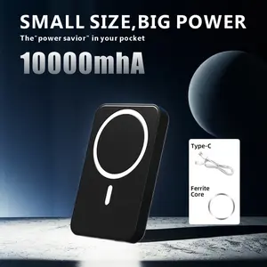 10000mAh Magnetic Power Bank Wireless Portable Charger Fast Charging for iPhone 16/15/14/13/12/Plus/ProMax Compact USB Type-C MagSafe Battery Pack Smart Phone Chargeable