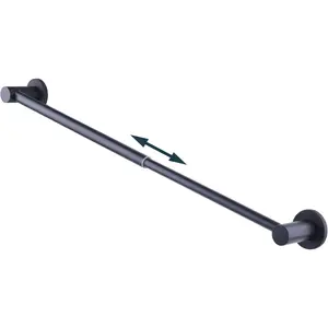 10-18 inches Adjustable Magnetic Towel Bar for Refrigerator, Magnetic Rod for Chart Whiteboard, Magnet Towel Holder Hook for Kitchen Dishwasher Laundry Washer, Black, Pack of 1