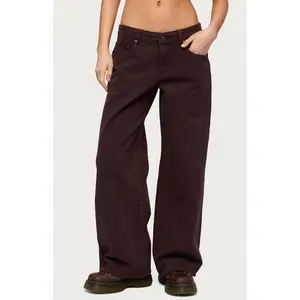 Edikted Women's Petite Roman Low Rise Baggy Jeans