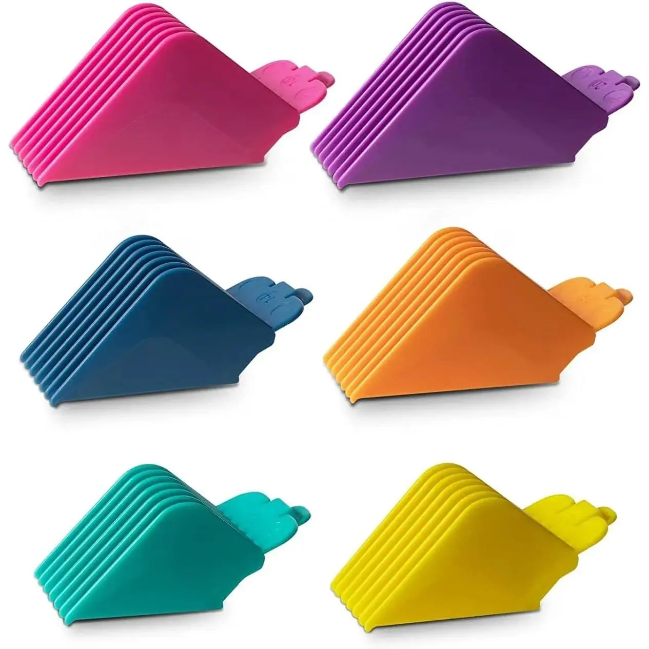 Clipper Guards Set of 6, Professional Color Coded Guide Combs in Sturdy Nylon, Barber Haircare Accessories for Wahl Clippers, Sizes #10-#20 (1.25"-2.5")