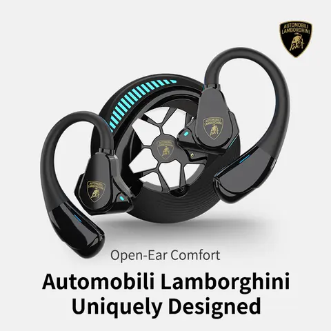 Automobili Lamborghini Official Wireless Earbuds | Sport Ear Hook Bluetooth 6.0 Electronic Headphones, Audifonos | Deep Bass, Low Power, Noise Cancelling | for Running, Gym, Gaming & Daily Earphones, tiktokshopstockup Audio Headset tiktokshopcreatorpicks
