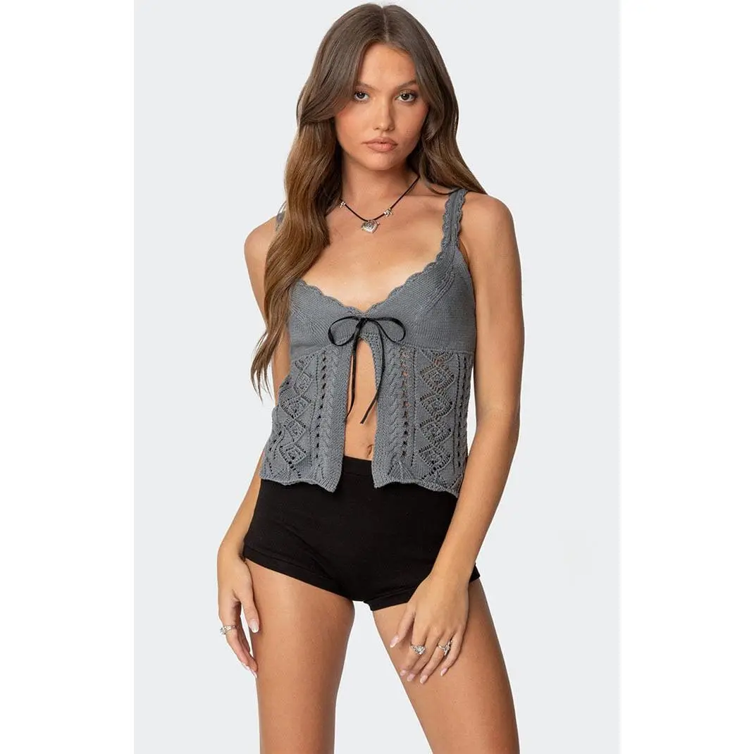 Edikted Women's Josepha Knit Split Front Top