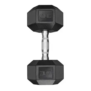 TLGREEN 1pc/2pcs Dumbbells Rubber Coated Cast Iron Hex Black Dumbbell, Hexagonal Rubber-Coated Cast Iron Dumbbells, 30lb, Black,    Home Gym Kit , Home Gym Equipment Home Workout Equipment,  Fitness Equipment,   mothers day gifts ideas