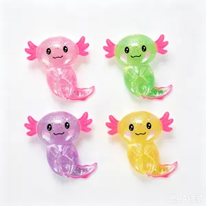 4-Pack Cute Axolotl Squishy Fidget Squishies - Soft-Touch Stress Relief Toy, Calming Sensory Item for Family, Children Development & Gifting