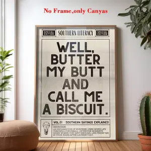 Wall Art Poster, Fun Western Quote Canvas Print, Unframed Art Print, Living Room Decor, Bedroom Aesthetic Design, Gift for Friends, No Frame, Home Decor Supplies, Quote Prints, Wall Art Decoration