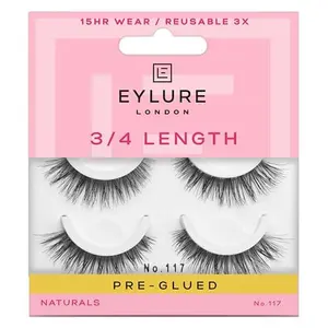 Eylure Pre-Glued Wispy Light Texture Eyelashes, No.117, Twin Pack