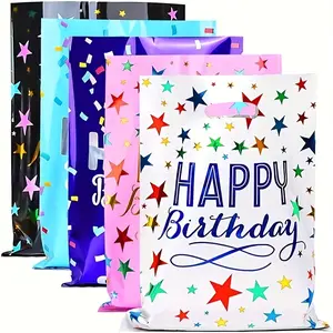 50 Pcs Birthday Party Gift Bags, Party Supplies, Various Colors, 6.7 X 9.8 Inches, Perfect for Birthdays, Parties & Events, Durable Design