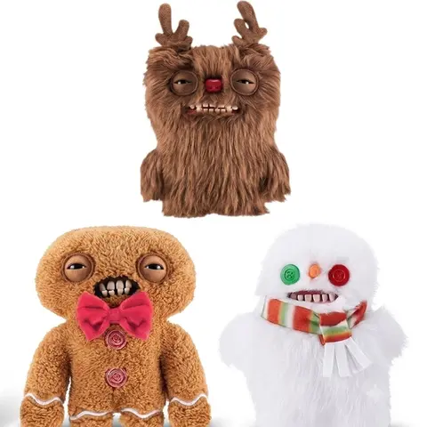 Fuggler Funny Ugly Christmas Monster Plush Toys 9“ - Festive Holiday Limited Edition Christmas Stocking Stuffers, Creepy Cute Stuffed Animal Gag Gift for Kids & Adults, White Elephant Gift (Reindeer / Gingerbread / Snowman)