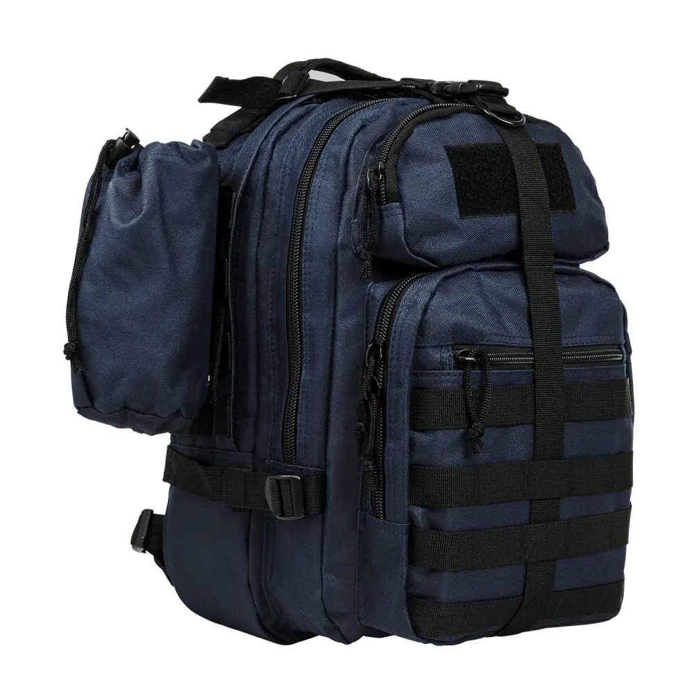 Sling Backpack Conceal Carry CCW Compartment -BLUE w/BLACK TRIM