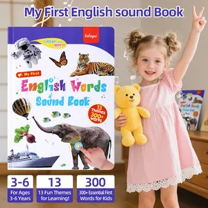 DeerSen children's English learning talking books, over 400 words on multiple topics, interactive audio books, suitable for children aged 1-6, early education electronic music toy for kids
