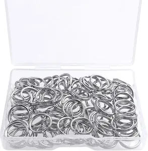 100 Pcs Split Ring, Small Key Rings Bulk Split Keychain Rings DIY Craft Metal Keychain Connector
