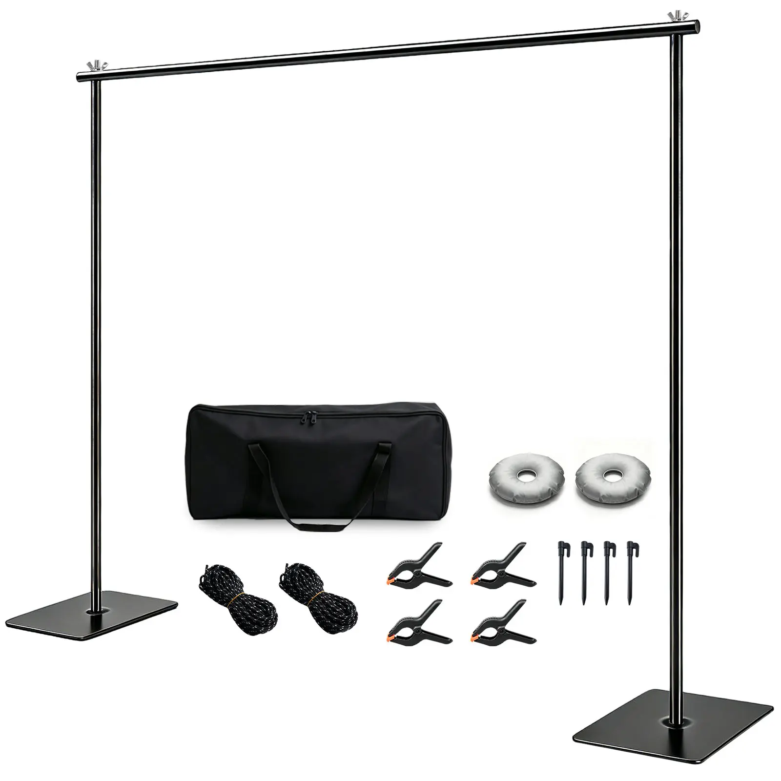 Heavy Duty Backdrop Stand, 10ft x 6.5ft Height Adjustable Photography Background Support System, Wedding, Birthday Party, Family Gathering, Festival Decoration Search Keywords