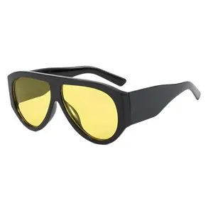 1pc Vintage Oversized Pilot Fashion Glasses Women Shades Big Frame Windproof Popular Punk Beach Accessories For Women Glasses Shades Y2K Fest Music Fest For Summer Beach Vacation, Outdoor, Travel Preppy Style For Back To School