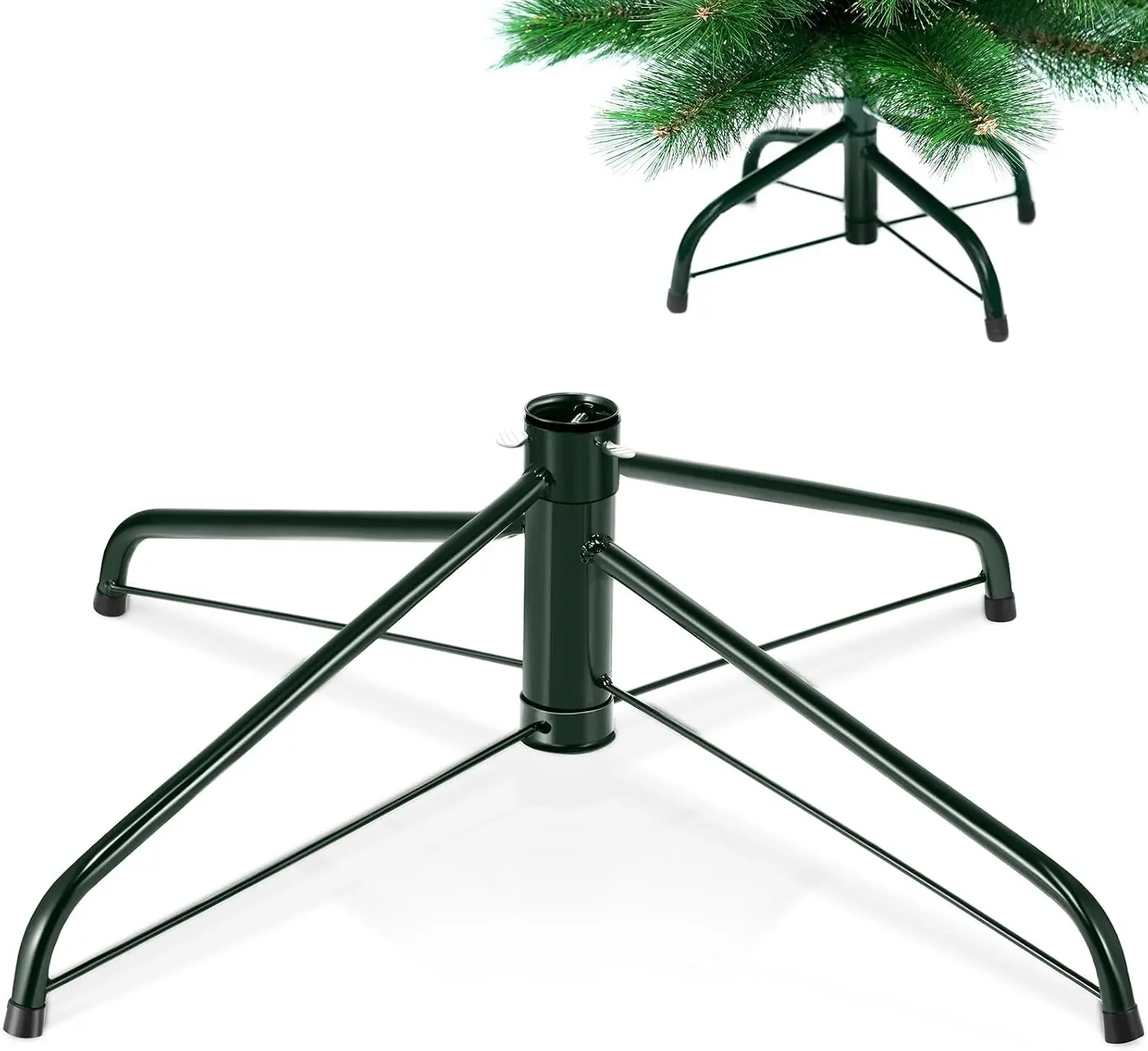 Replacement Christmas Tree Stand for Artificial Trees, Universal Metal Christmas Tree Base Folding Artificial Xmas Holder(Green,16 Inch)