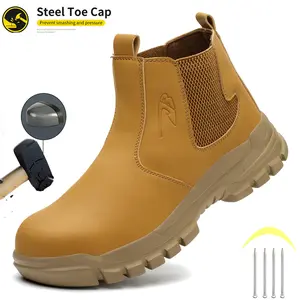 Steel Toe Shoes for Men Lightweight Anti-smash Steel Toe Sneakers Indestructible Work Boots Construction Safety Shoes Waterproof Anti-slip Protective Boots Construction non-slip Work Shoes