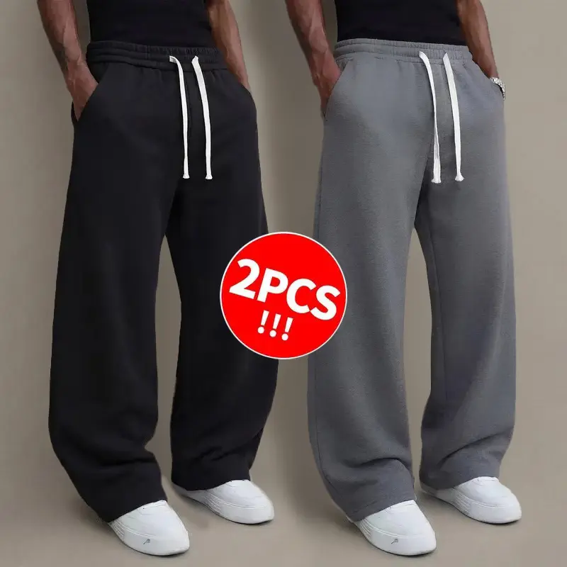 Men’s knit long pants for autumn/winter, 2-pack available (also offered as single item), hot sale during mid-season promotions