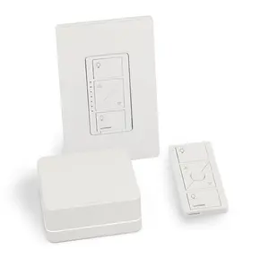 Lutron Caseta Smart Dimmer Switch Kit: Includes Smart Hub, Original In-Wall Dimmer Switch, Pico Remote, and Wall Plate, P-BDG-PKG1W, White