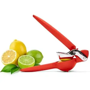 Chef'n FreshForce Lemon Squeezer Citrus Juicer, Manual Hand Press with Dual-Gear Power for Maximum Juice Extraction, Durable, Persimmon Orange