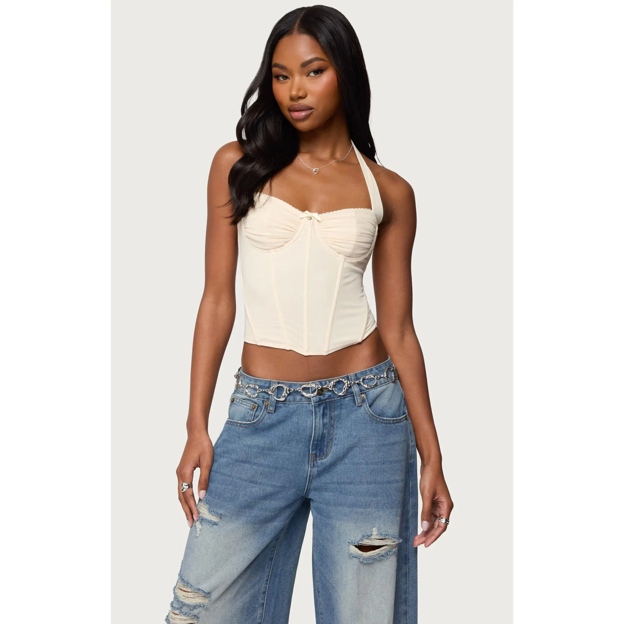Edikted Women's Abigail Ruched Halter Corset