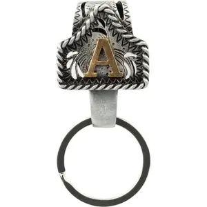 Vintage Western Cowboy Letter Keychain,Handmade Metal A-Z Initial Key Chain Clip,Personality key holder for Pocket&Bag