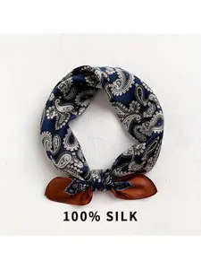 100% Mulberry Silk Scarf - Fashionable Breathable Square Scarf Decorative Square Scarf Elegant Accessory Non-stretchy Suitable for Outdoor Decorative Accessories