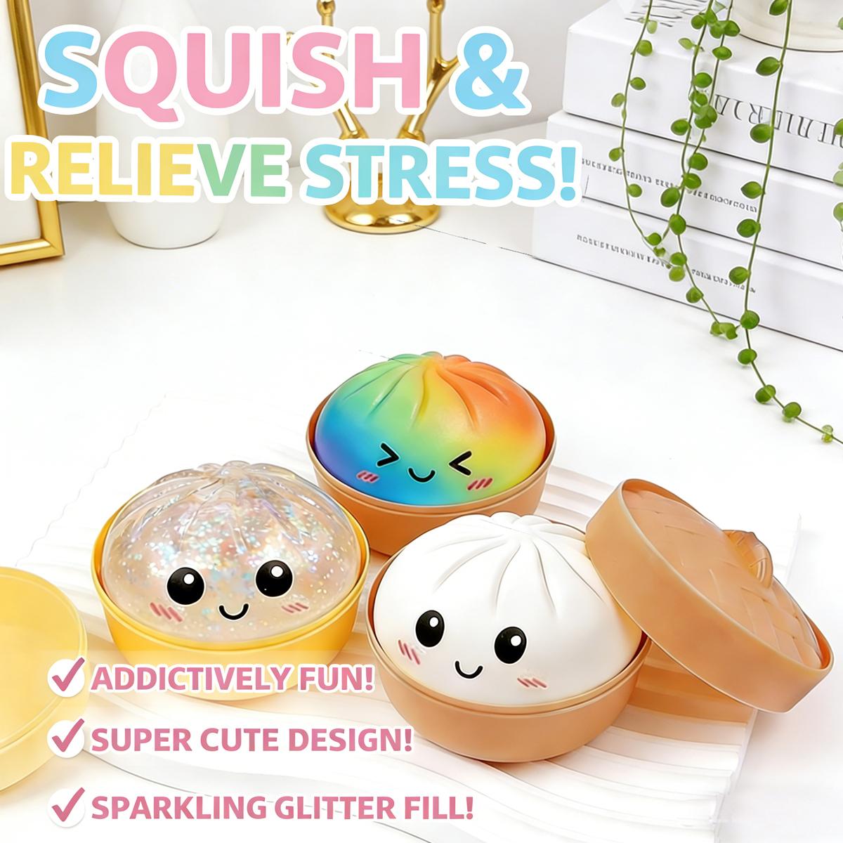 Dumpling Squishy Packs Cute glitter dumpling squishies in a mystery box! Perfect stress relief fidget toys with fun surprises inside. Sparkly, squishy, and adorable great for anxiety relief and sensory play! Dumpling Squishy Packs Cute glitter dumpling squishies in a mystery box! Perfect stress relief fidget toys with fun surprises inside. Sparkly, squishy, and adorable great for anxiety relief and sensory play!