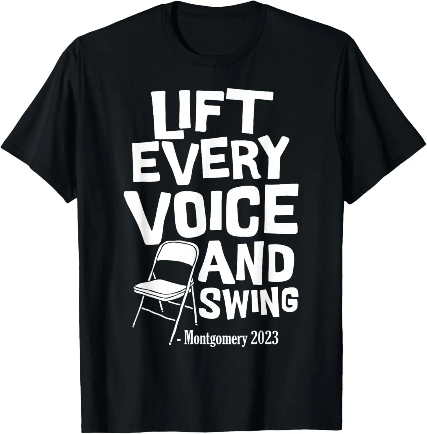 Montgomery Alabama boat fight riverboat brawl folding chair T-Shirt Pure Cotton Graphic Tees Menswear Top: Gifts for Men & Women Streetwear Sleeves