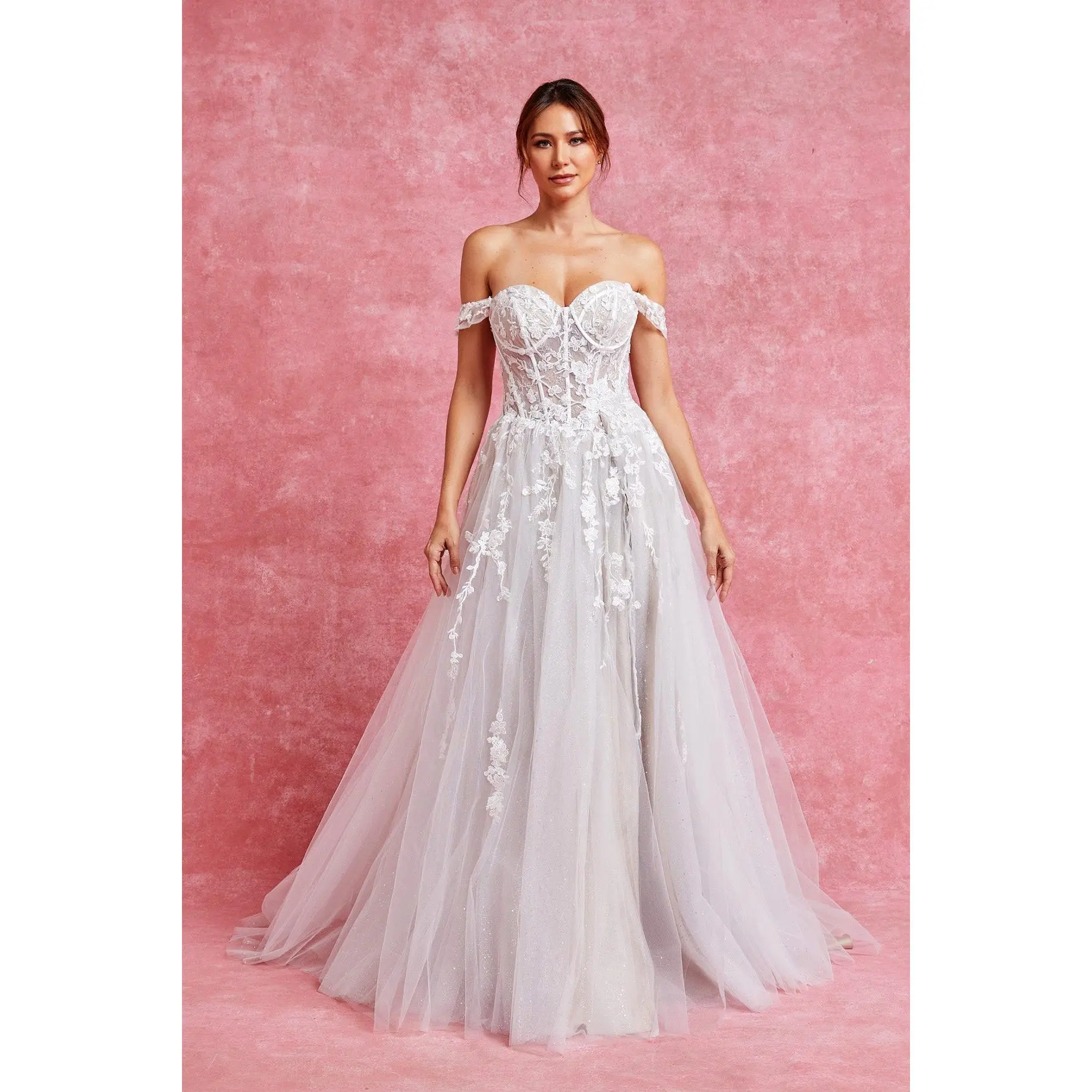 Beautiful Boho Style Sweet Heart Wedding Dress with Off shoulder straps