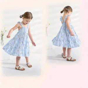 Younger Tree Girls' Children-Sized Casual Dress - Toddler Baby Princess Sleeveless Rainbow Beach Butterfly Sundress, Children-Sized Casual Dresses