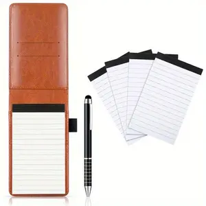 6-piece brown blue black  pocket notebook stand set pocket notebooks with pen suitable for offices schools restauran