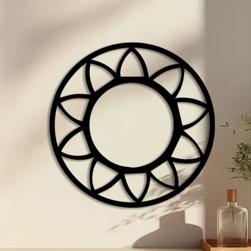 1pc Geometric Mirror Metal Wall Art, Geometric Mirror Statue Mural, Perfect for Living Room Wall, Bedroom Wall, Office Wall, Anniversary Decor, Ideal Gift for Homeowners, Durable Metal