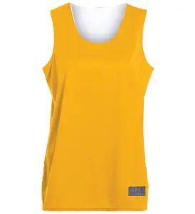 Women's Sporty Chic Athletic Female Basic Fitted Reversible Polyester Mesh Tank Top - 2-in-1 Layer, Color Secure® Technology, Suitable for Gym, Game Activities