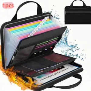 Fireproof Large-Capacity Folder - Durable Folding File Storage Bag, suitable for office, travel, emergency preparedness, portable, fireproof and waterproof